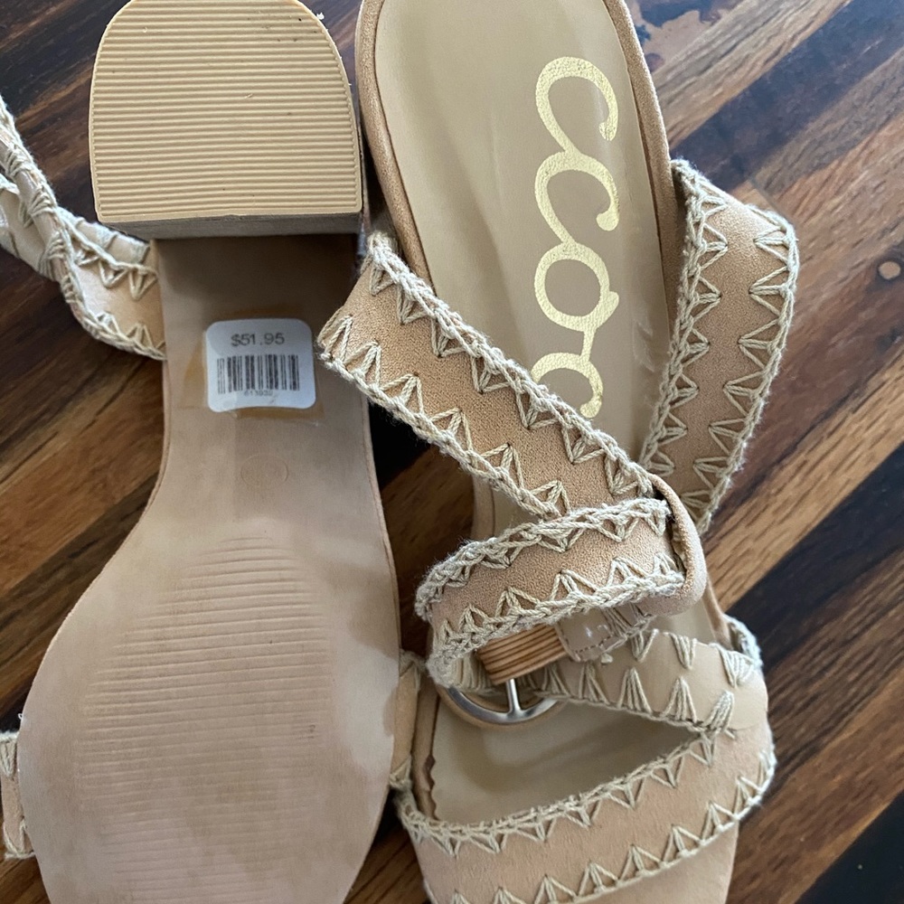 ccocci tan heals size 7 brand new with tags